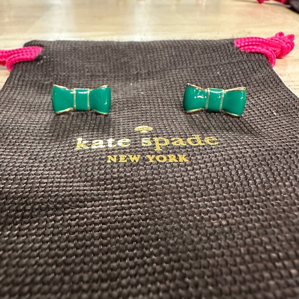 Kate Spade Green Bow Stud Earrings